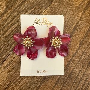 Lilly Pulitzer Floral Oversized Orchid Earrings - NWT